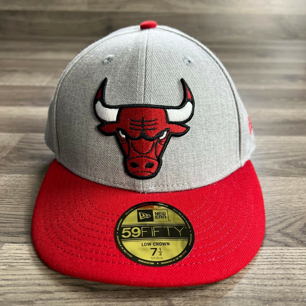 Chicago‎ Bulls 59Fifty Fitted Hat Men's 7 1/2 New Era Low Profile Cap Bull Logo